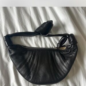 LEMAIRE dark brown Leather croissant bag